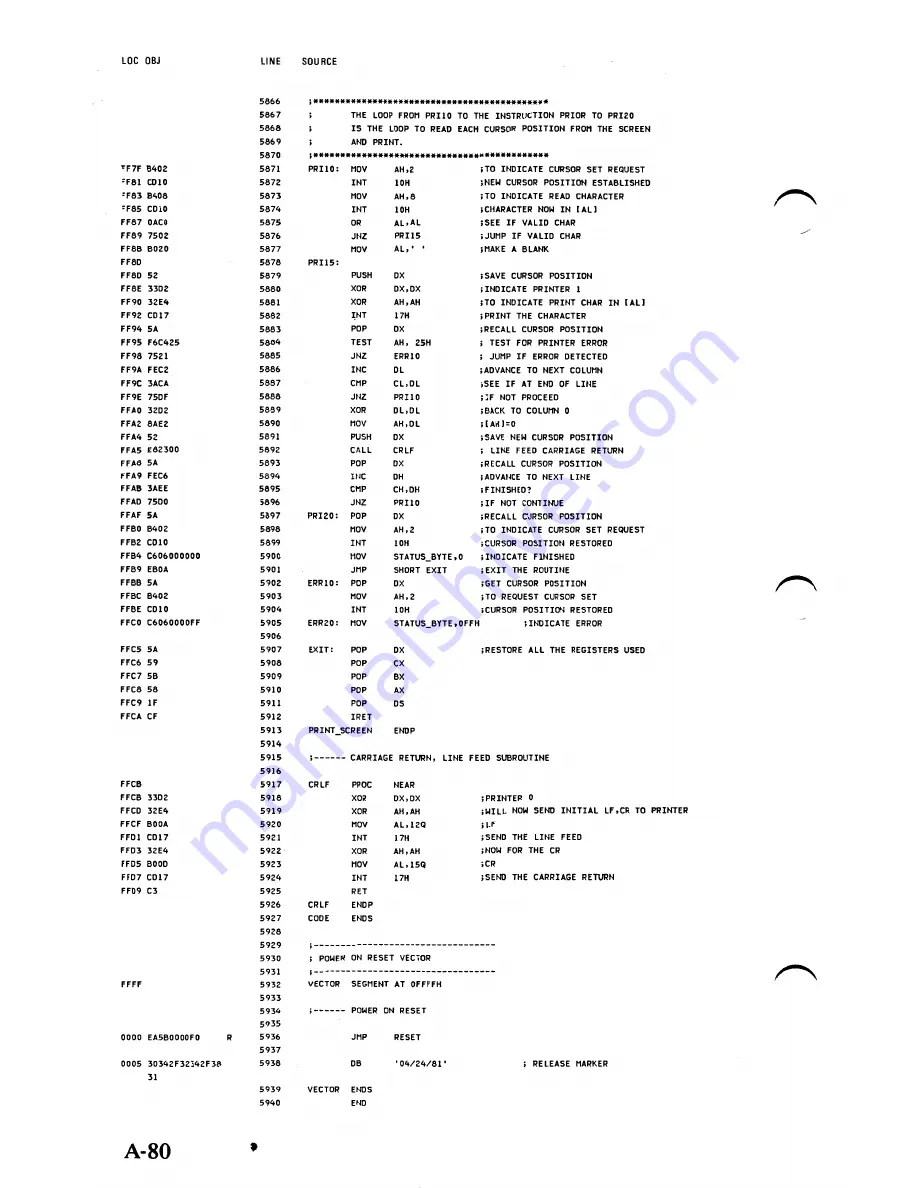 IBM 5150 Hardware Reference Manual Download Page 273