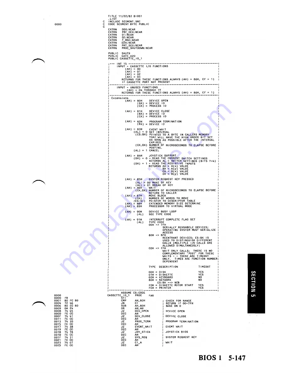 IBM 5170 Technical Reference Download Page 289