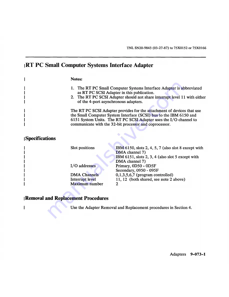 IBM 6150 Hardware Maintenance Manual Download Page 520