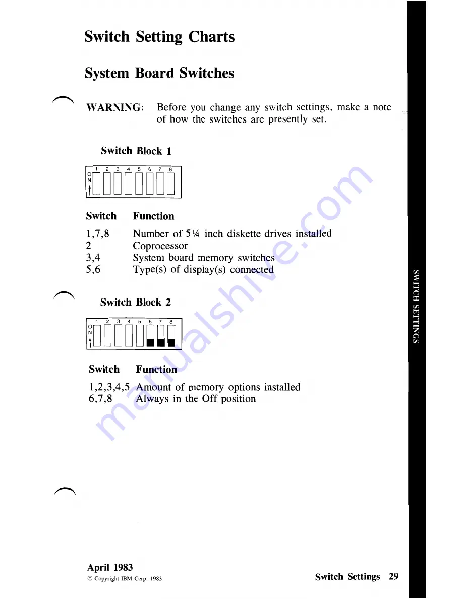 IBM Personal Computer XT Manual To Operations Download Page 293