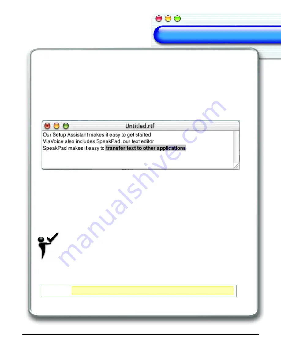 IBM ViaVoice Simply Dictation for Mac OS X User Manual Download Page 27