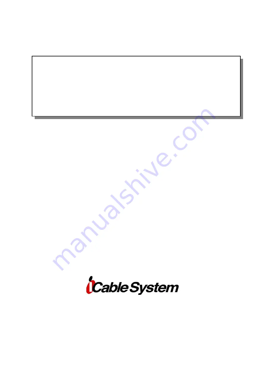 iCable System ICS-G302 Скачать руководство пользователя страница 1