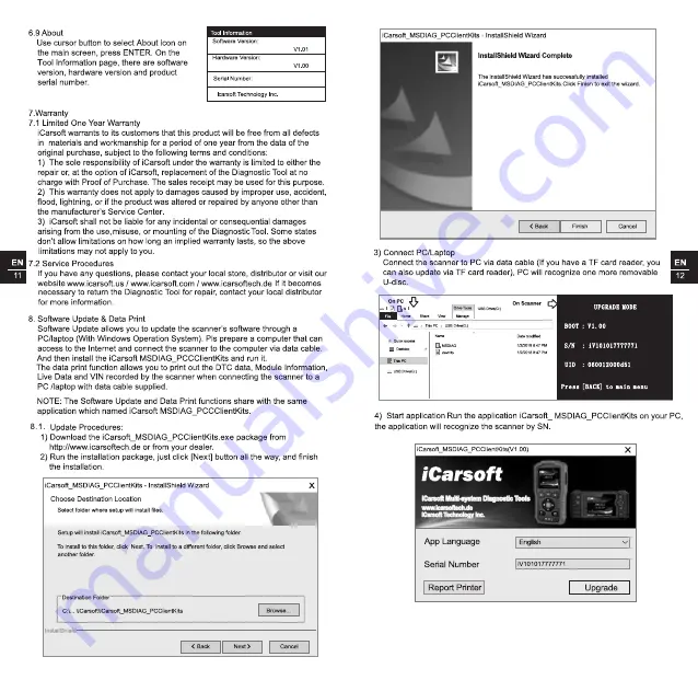 iCarsoft V2.0 Series User Manual Download Page 8