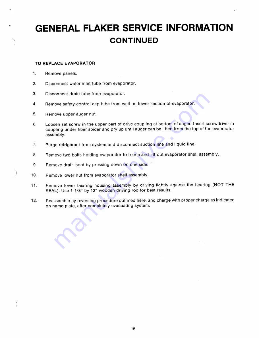 Ice-O-Matic FD 550A Parts & Service Manual Download Page 19