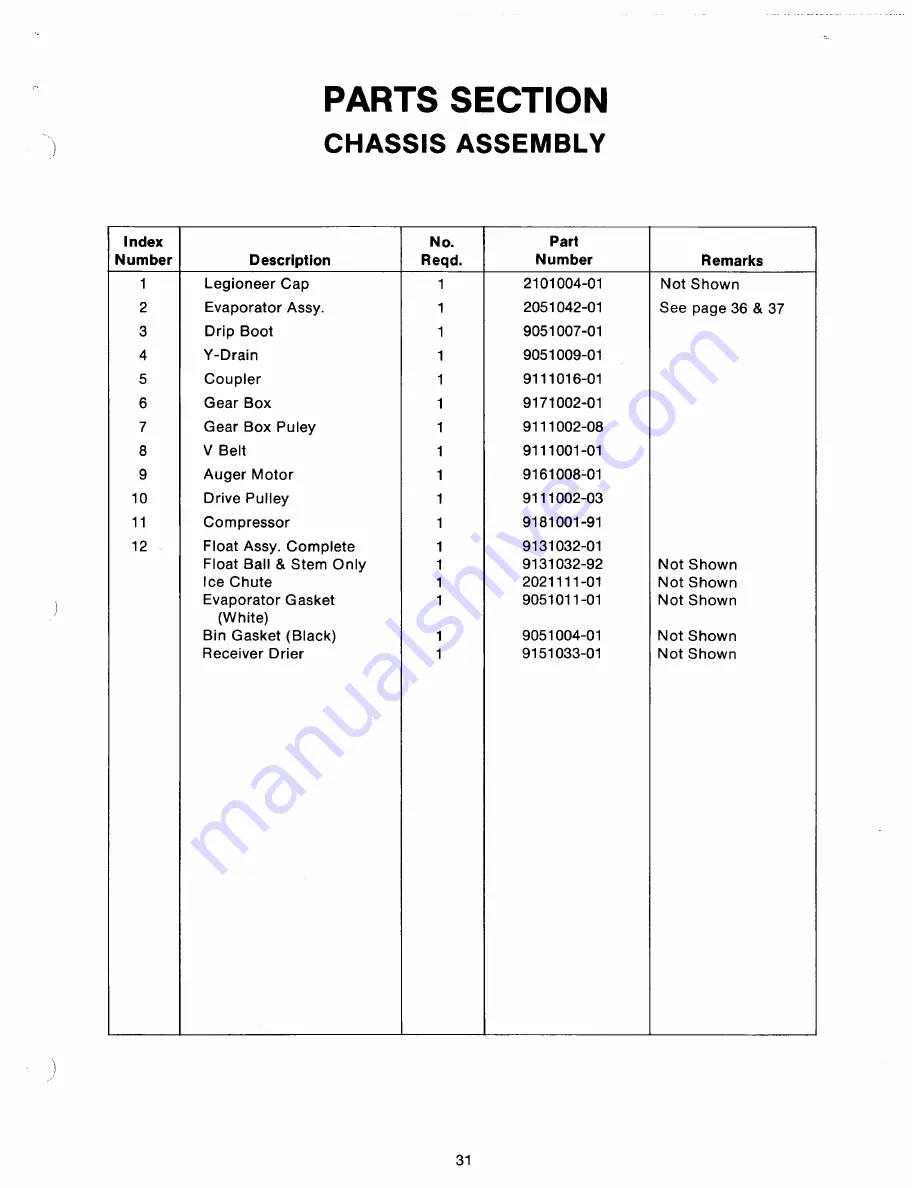 Ice-O-Matic FD 550A Parts & Service Manual Download Page 35