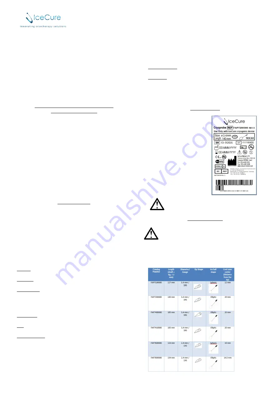 IceCure FAP 7100000 Instructions For Use Download Page 1