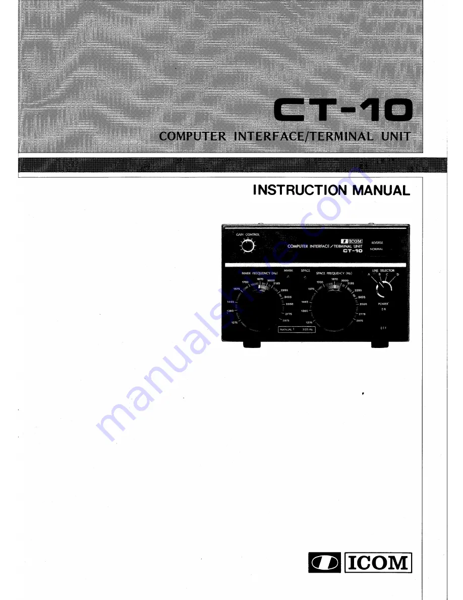 Icom CT-10 Instruction Manual Download Page 1