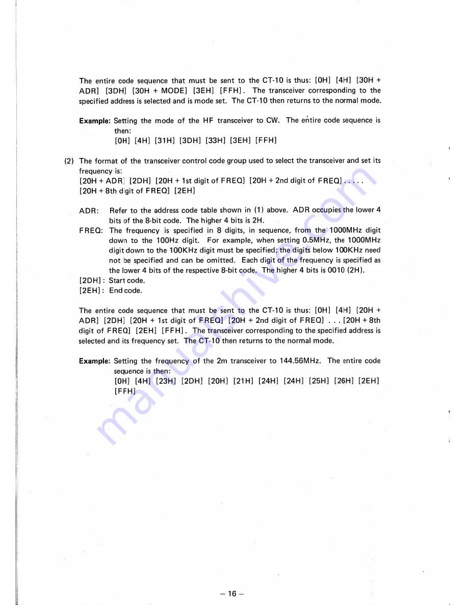 Icom CT-10 Instruction Manual Download Page 18