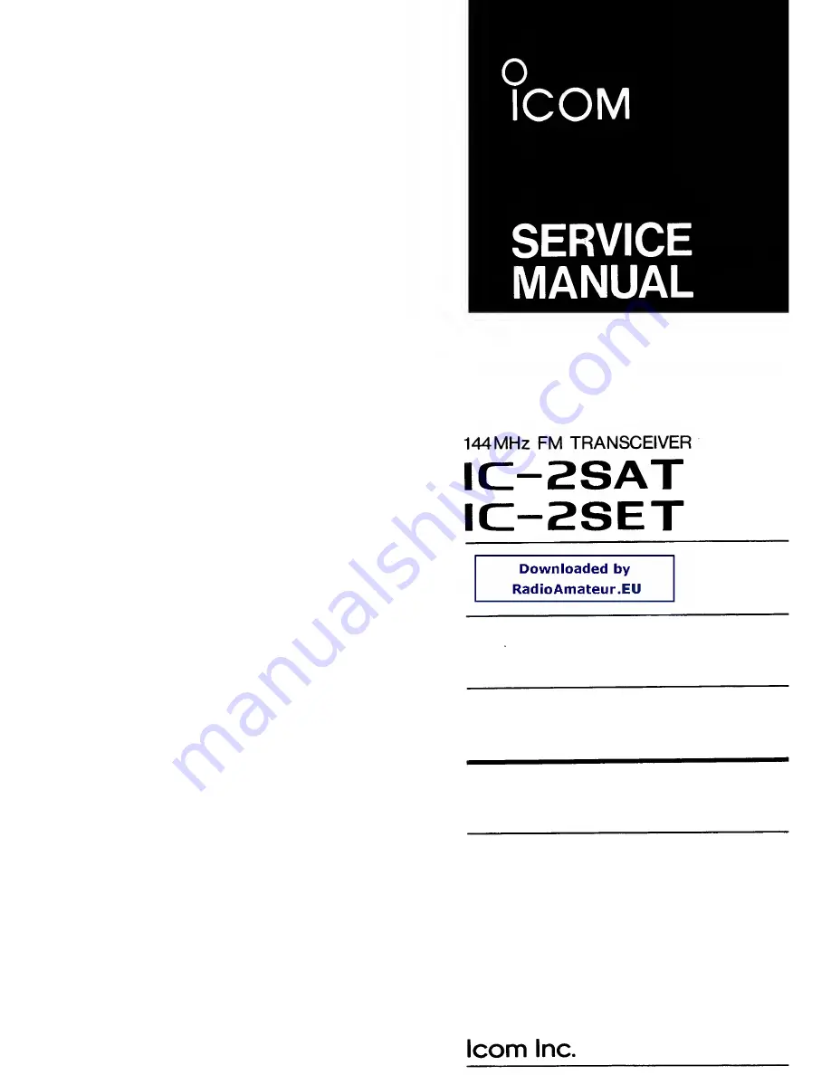 Icom IC-2SET Service Manual Download Page 1