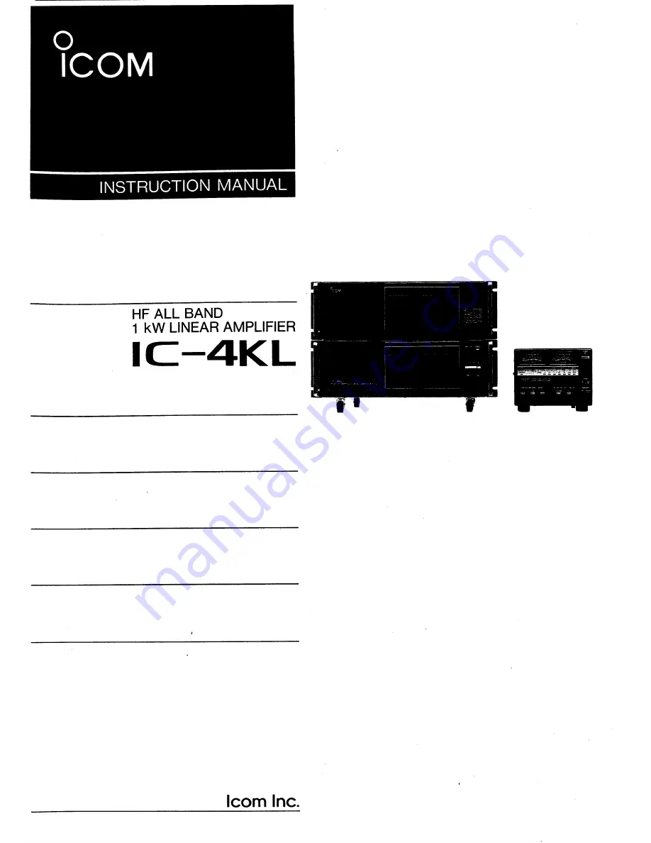 Icom IC-4KL Скачать руководство пользователя страница 1