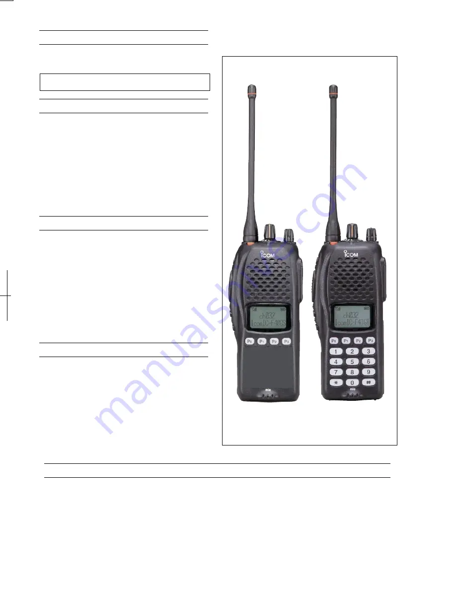 Icom IC-F40GS Скачать руководство пользователя страница 2