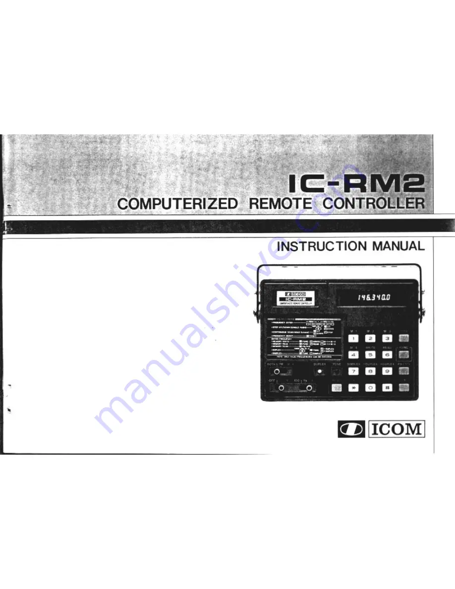 Icom IC-RM2 Instruction Manual Download Page 1