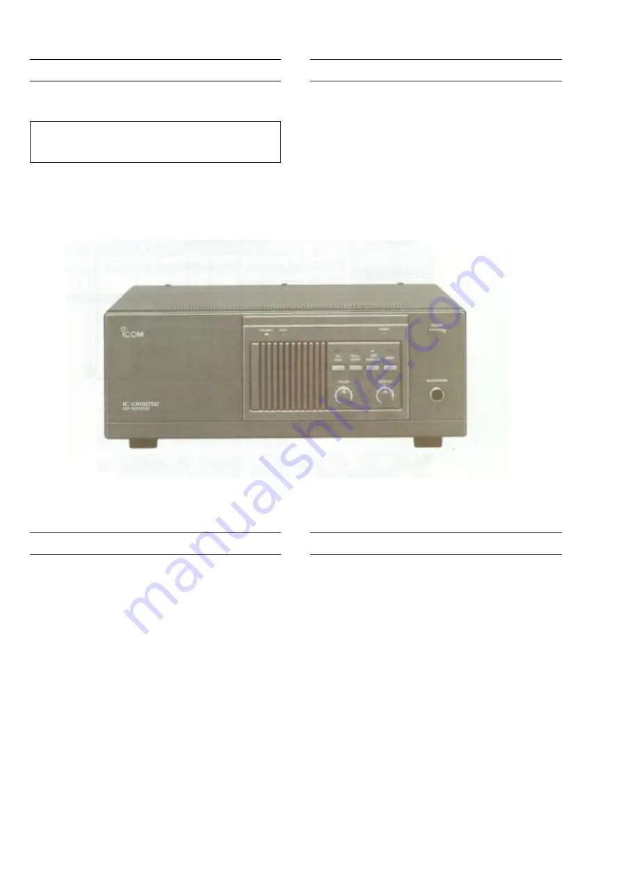 Icom IC-UR8050 Скачать руководство пользователя страница 2