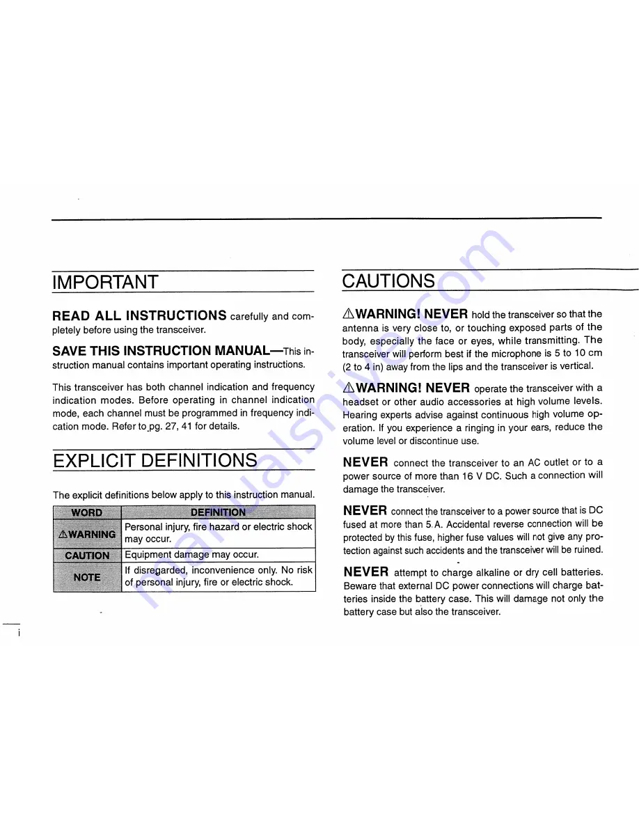 Icom IC-V68 Instruction/Programming Manual Download Page 2