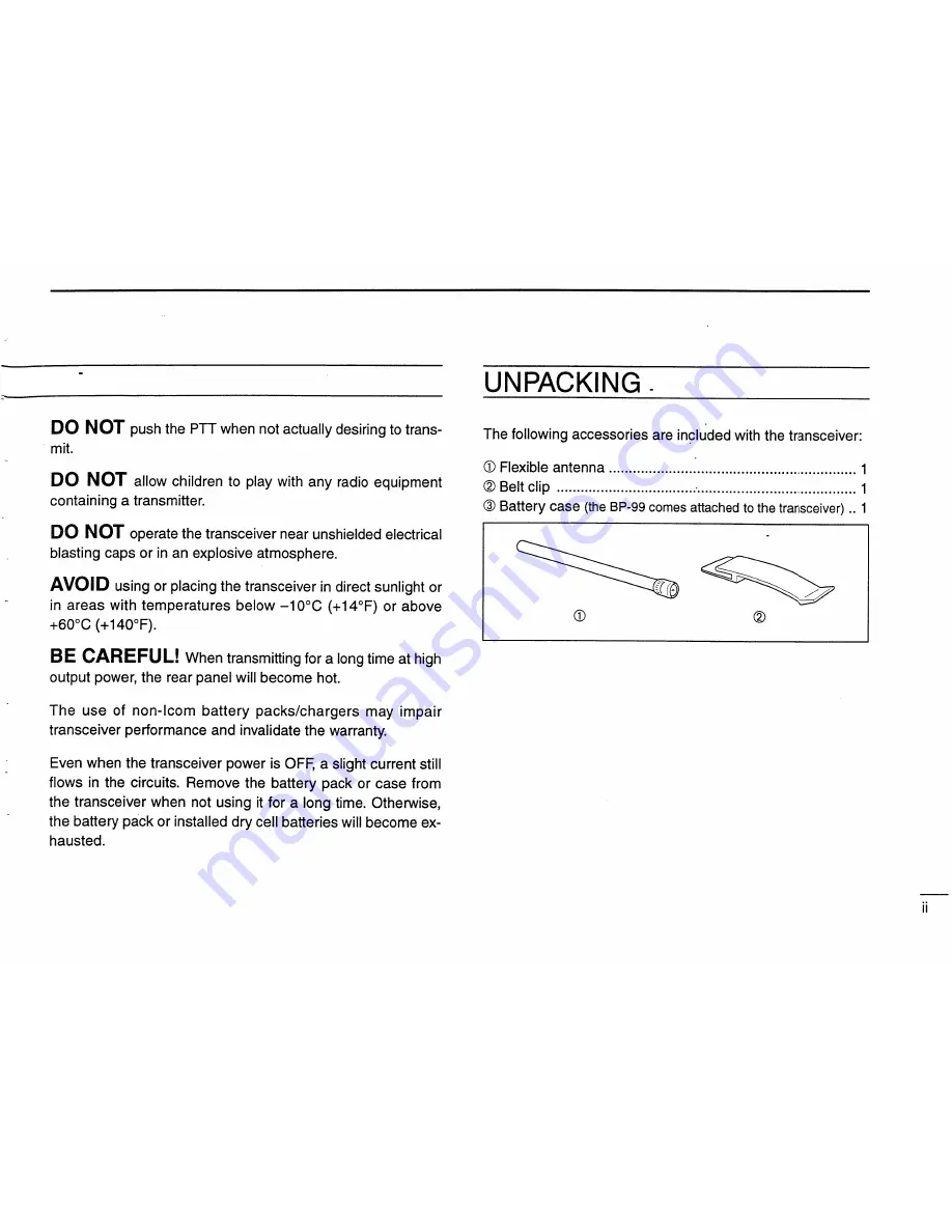 Icom IC-V68 Instruction/Programming Manual Download Page 3