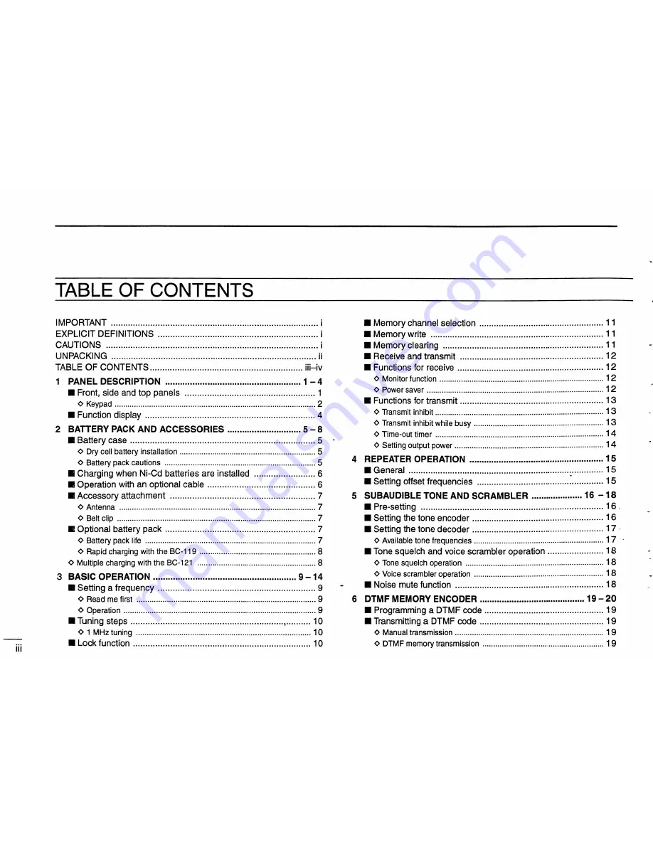 Icom IC-V68 Instruction/Programming Manual Download Page 4