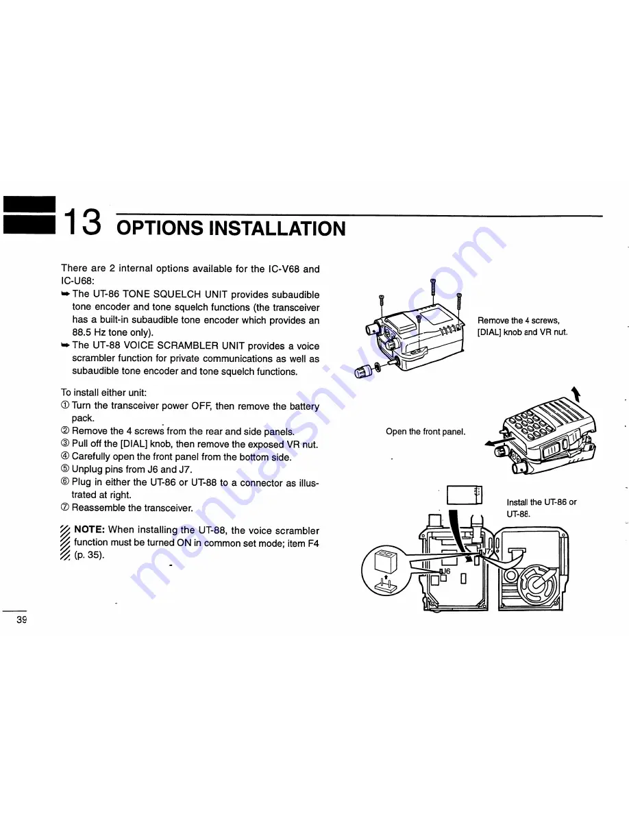 Icom IC-V68 Instruction/Programming Manual Download Page 44