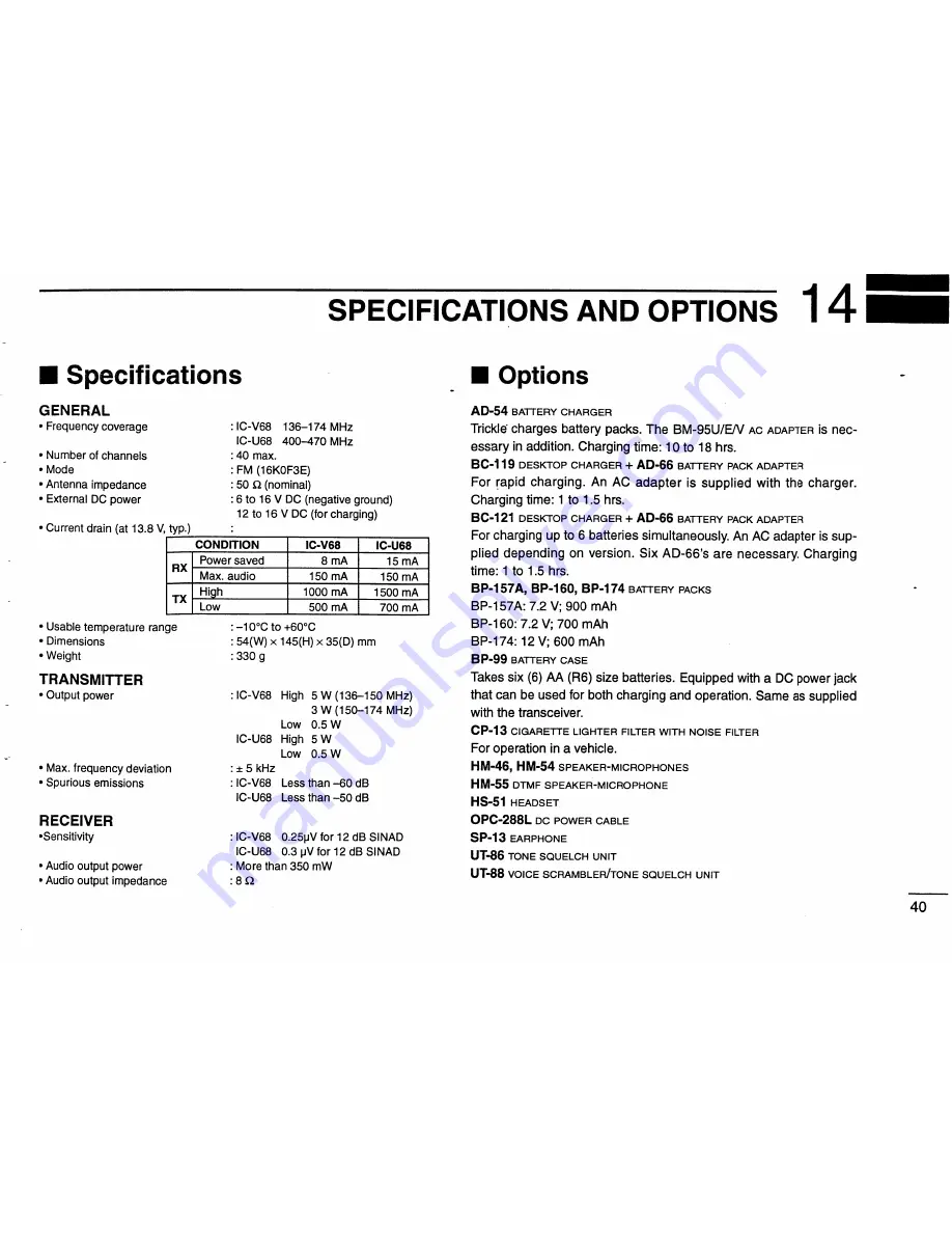 Icom IC-V68 Instruction/Programming Manual Download Page 45