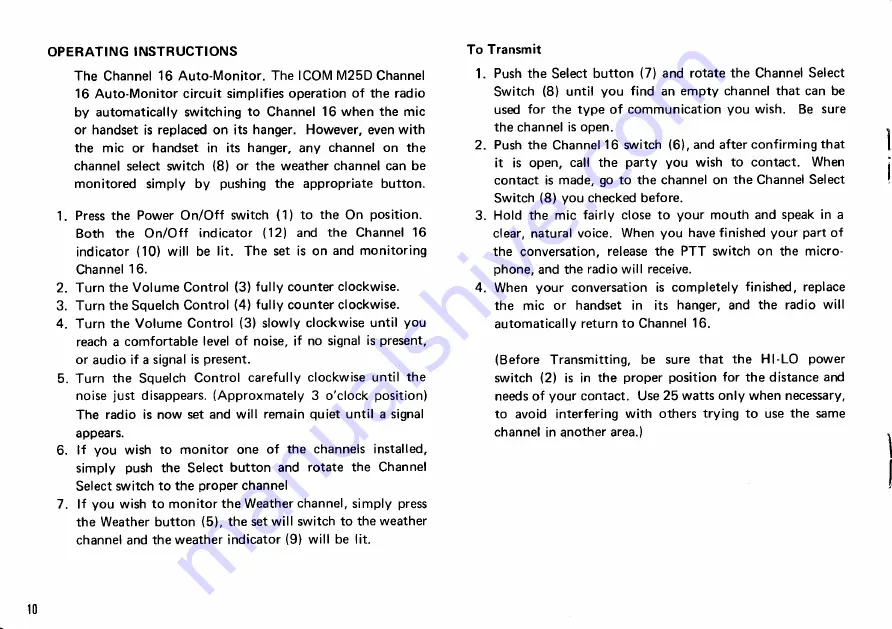 Icom M25D Owner'S Manual Download Page 11