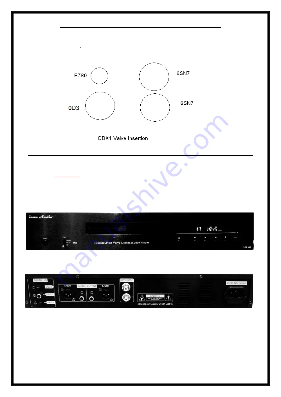 icon Audio CDX1 Instruction Manual Download Page 4