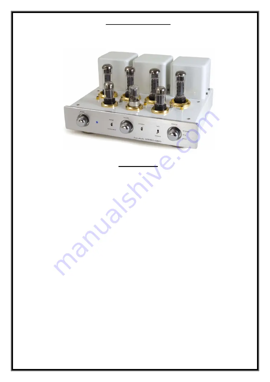 icon Audio Stereo 40 MKII EL34 Instruction Manual Download Page 1