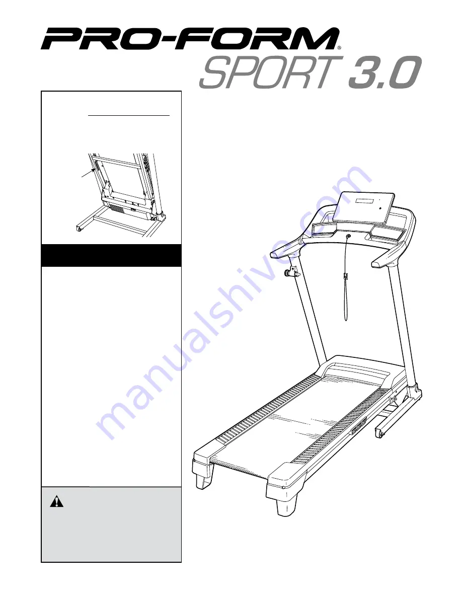 ICON Health & Fitness Pro-Form Sport 3.0 User Manual Download Page 1