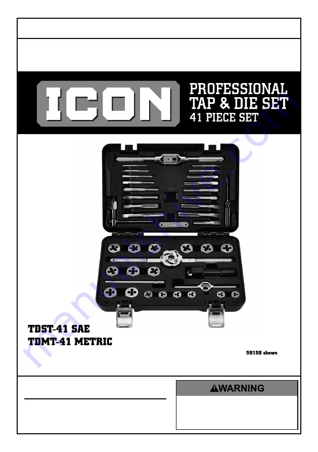 ICON TDST-41 SAE Owner'S Manual & Safety Instructions Download Page 1