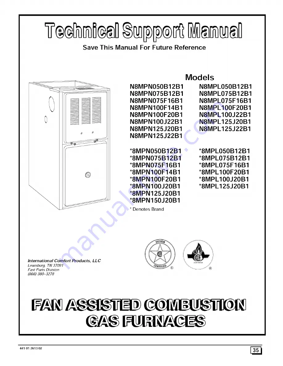 ICP 8MPL050B12B1 Installation Instructions Manual Download Page 35