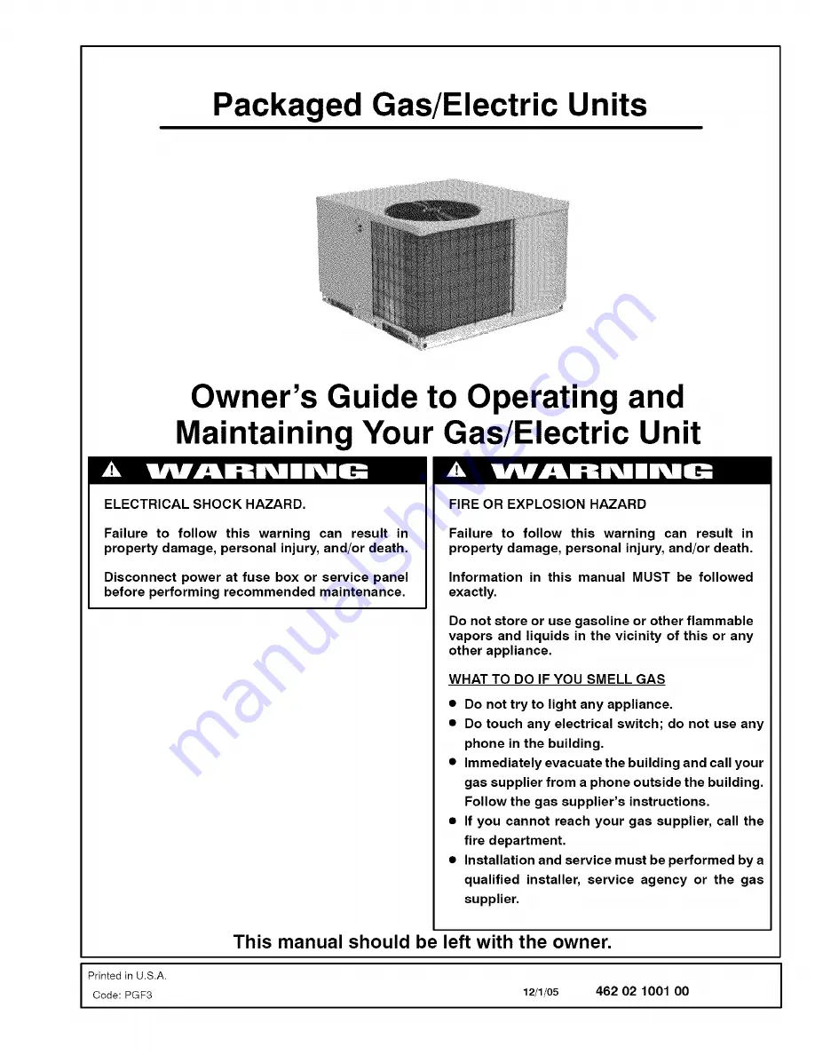 ICP PGF3 Owner'S Manual Download Page 1