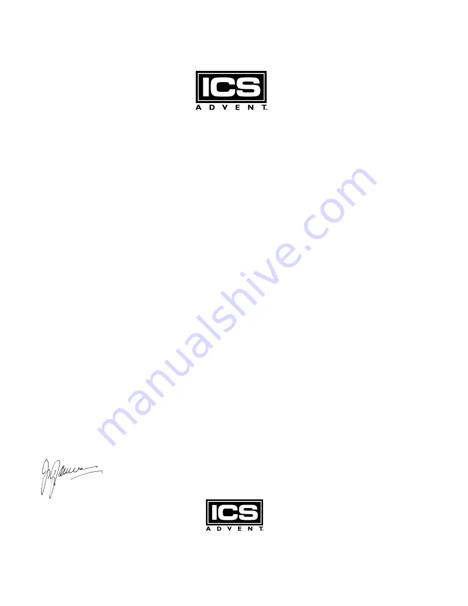 ICS Advent AD12-8 Product Manual Download Page 95