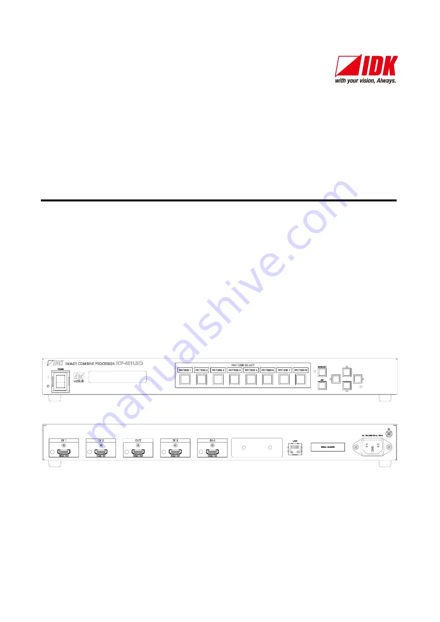 IDK ICP-401UHD Command Reference Manual Download Page 1