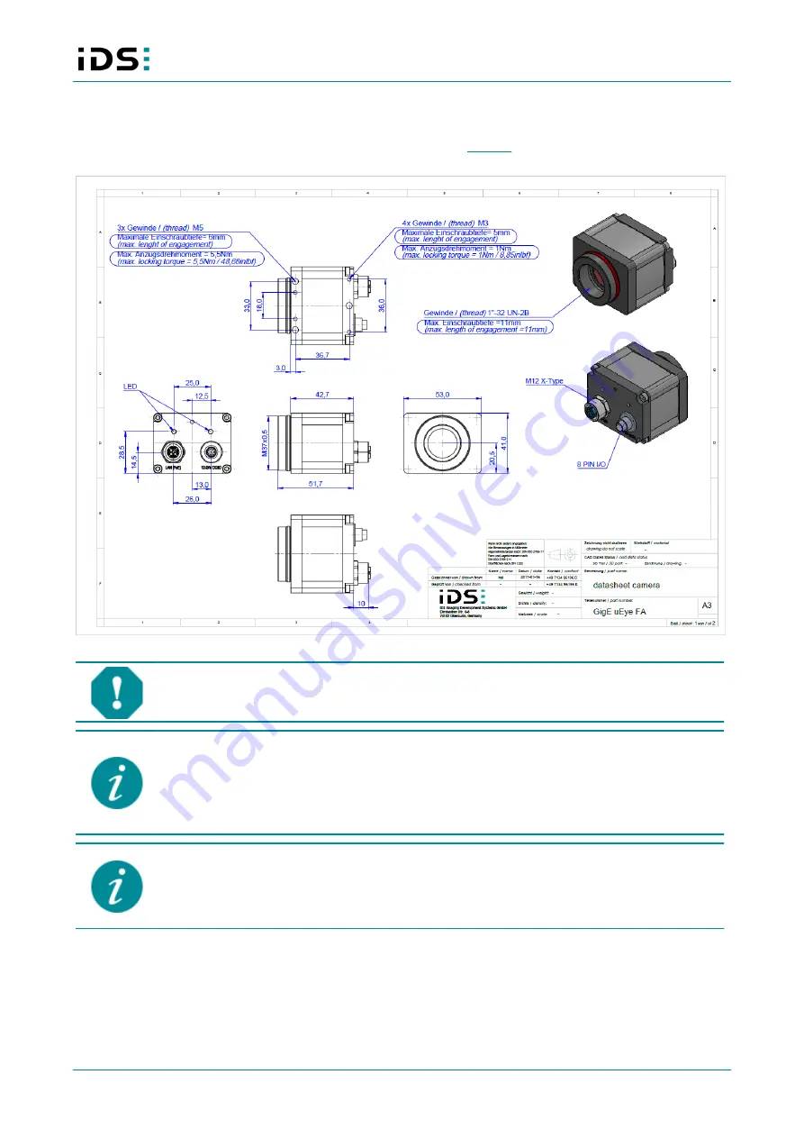 IDS GigE uEye FA Technical Manual Download Page 11