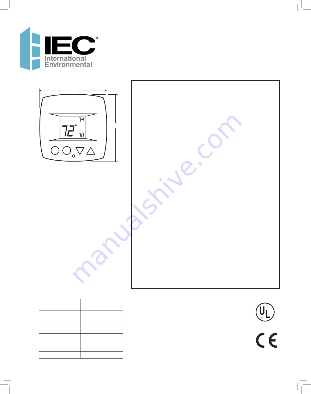 IEC E055-71520316 Quick Manual Download Page 1