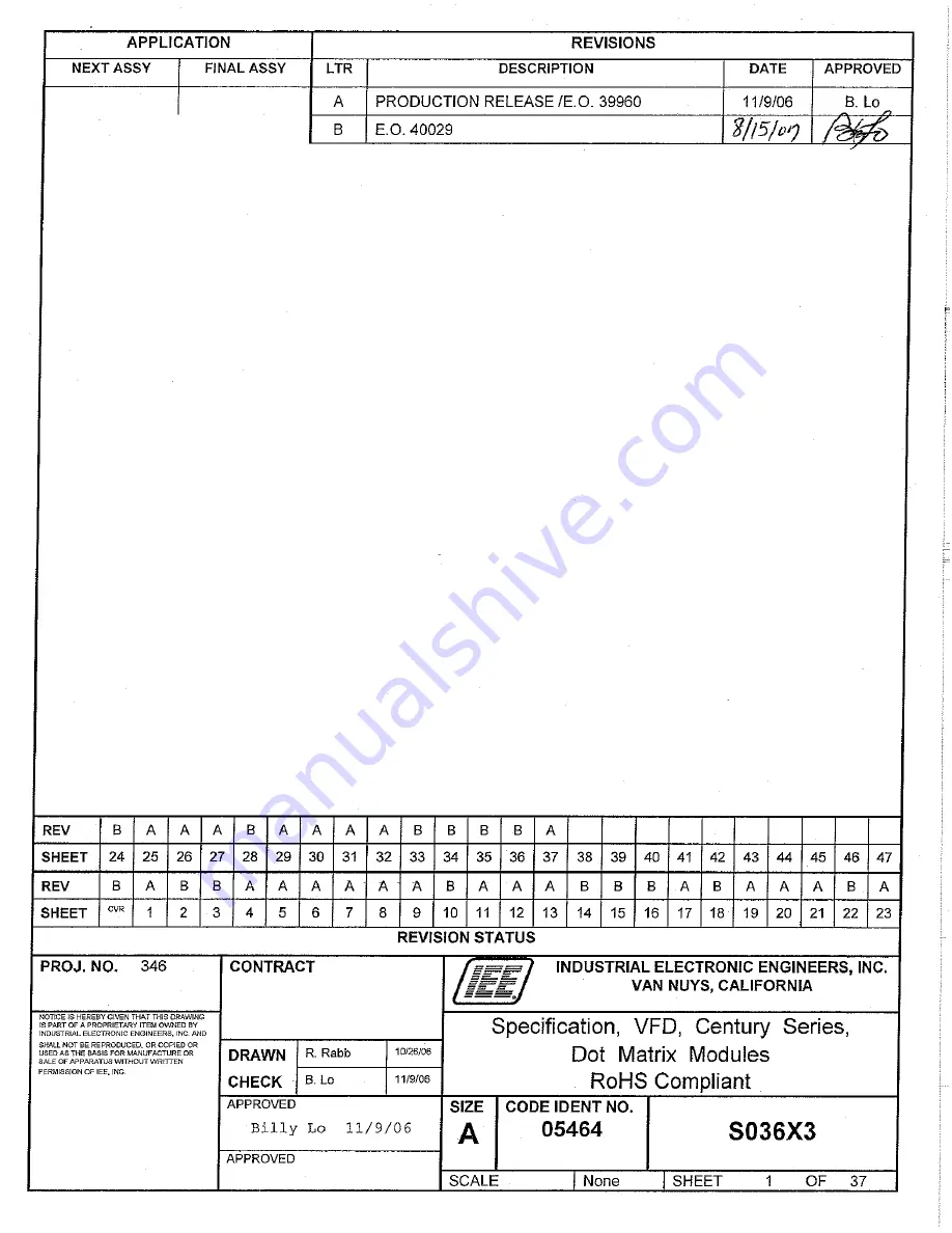 IEE 036X3-100-05420 Specification Download Page 1