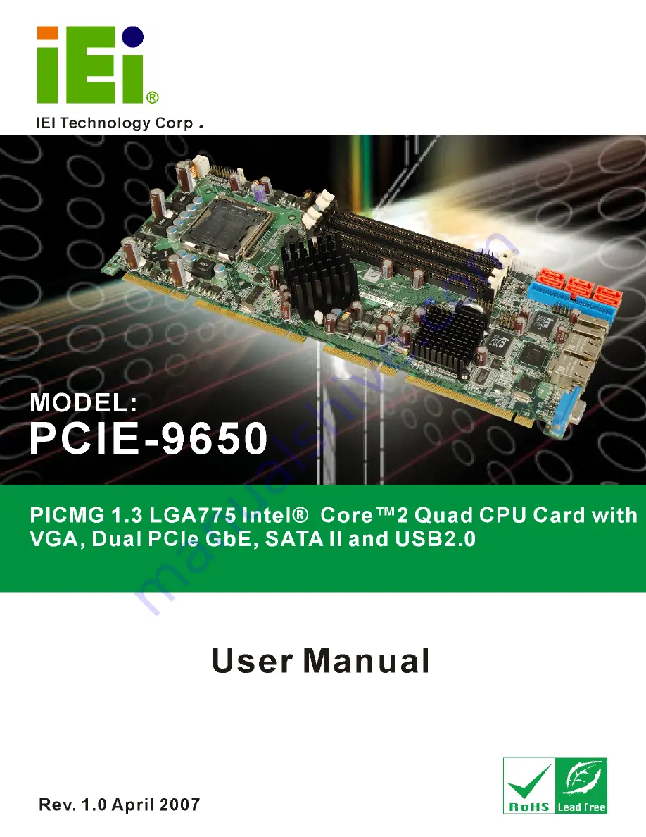 IEI Technology PCIE-9650 User Manual Download Page 1