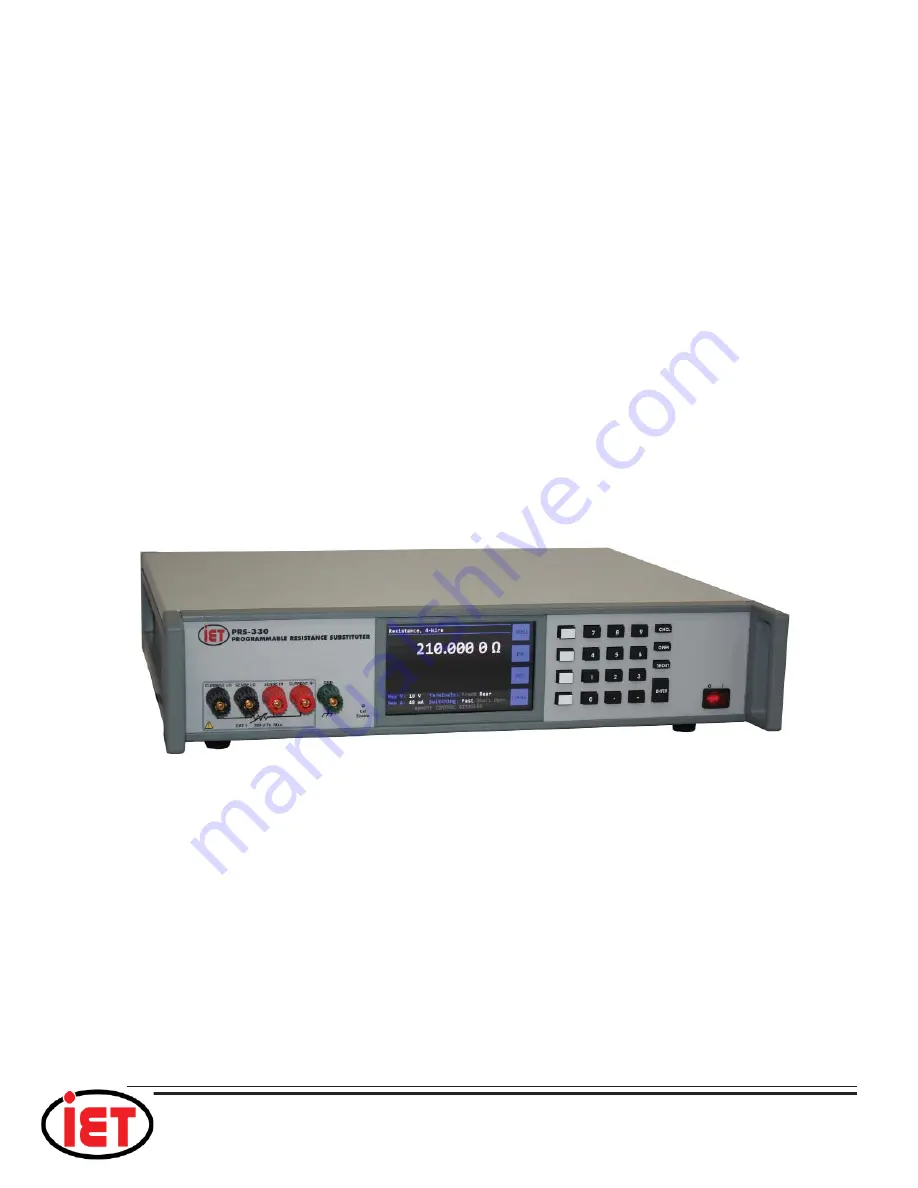 iET PRS-330 series Operation Manual Download Page 1