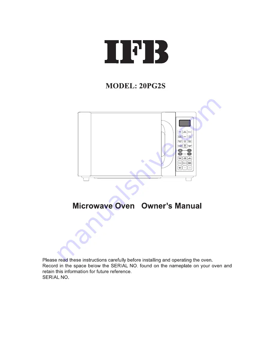 IFB 20PG2S Owner'S Manual Download Page 1