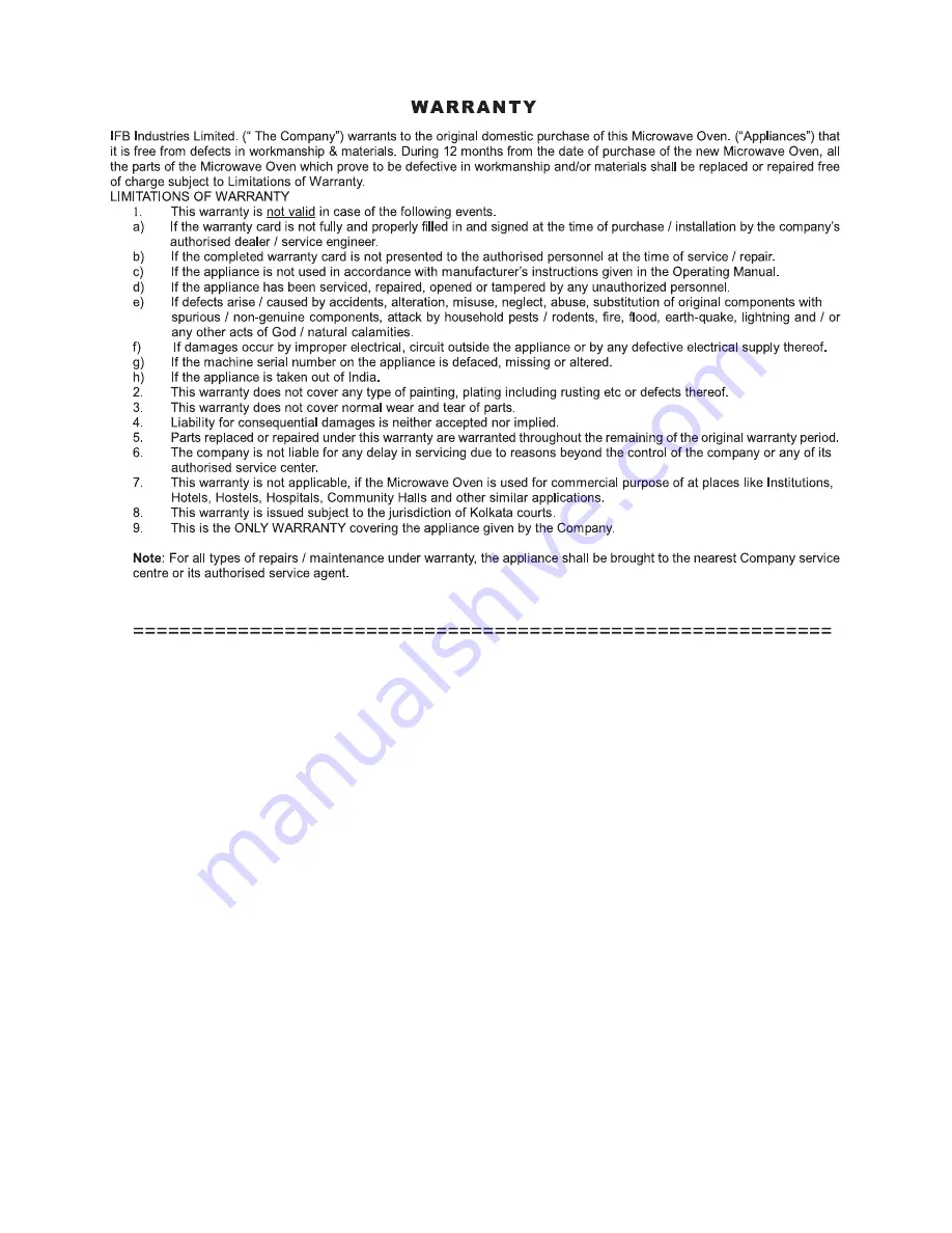 IFB 22DGSC1 Owner'S Manual Download Page 17