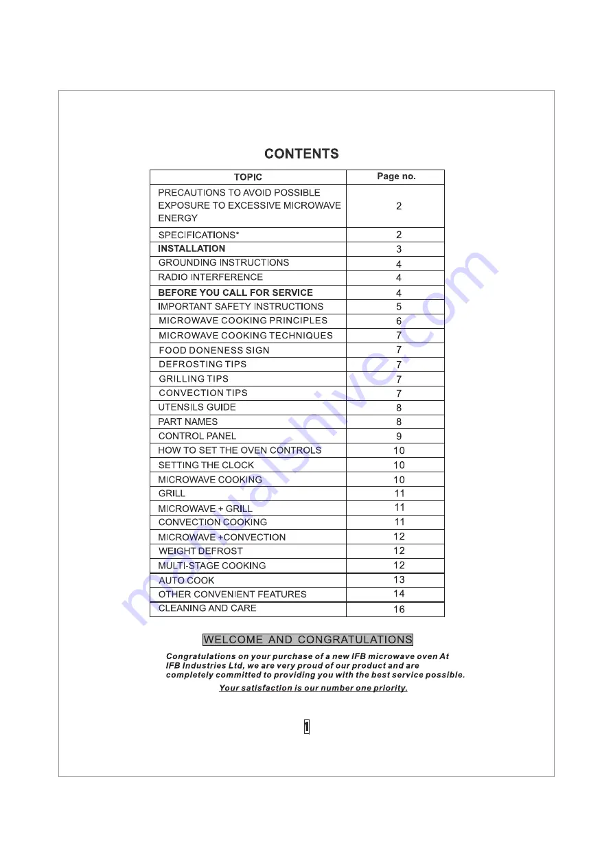 IFB 23SC3 Manual Download Page 3