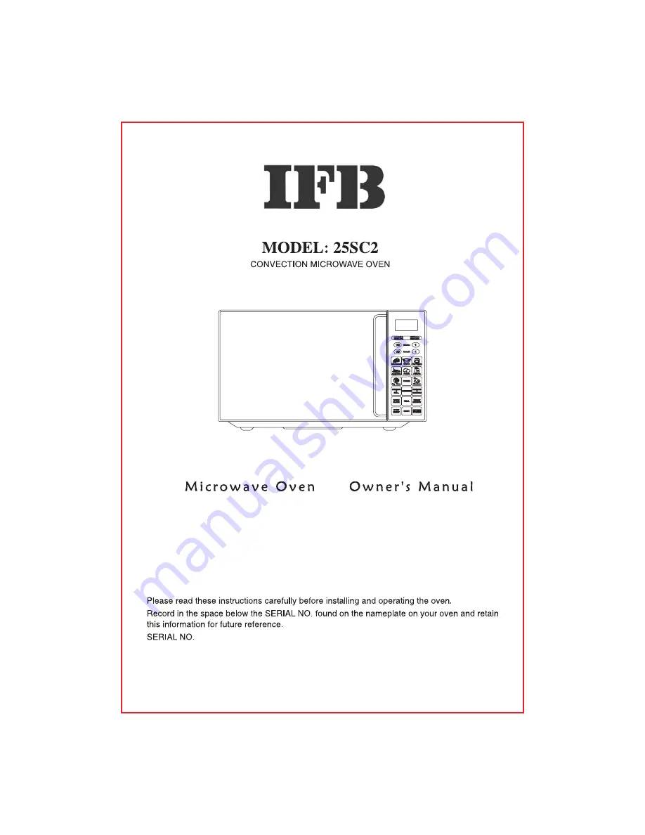 IFB 25SC2 Owner'S Manual Download Page 1