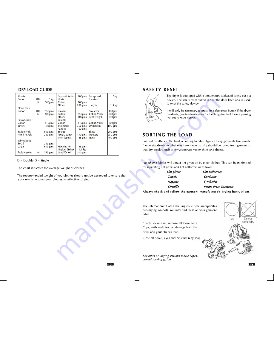 IFB EASYDRY 550 Operating Manual Download Page 13