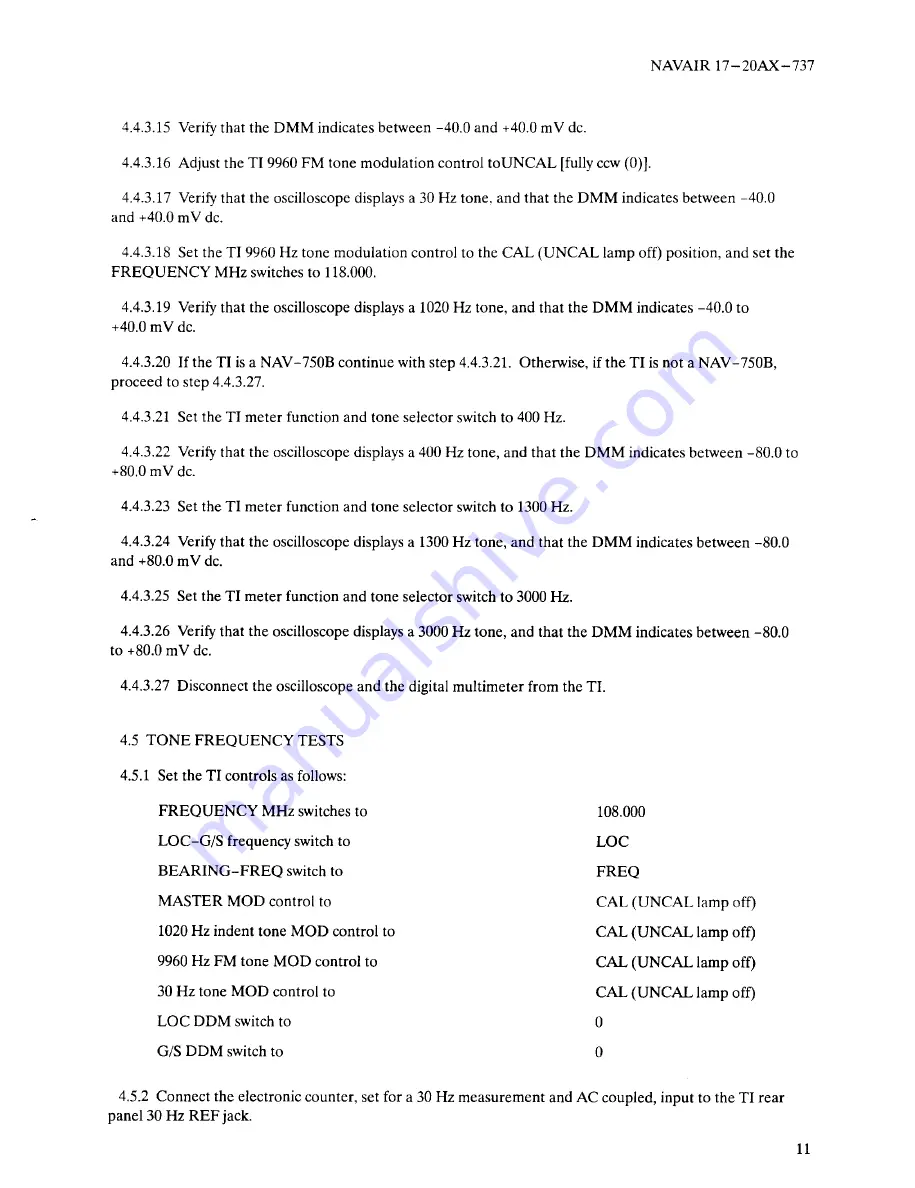 IFR NAVAIR NAV-750 Technical Manual Download Page 13