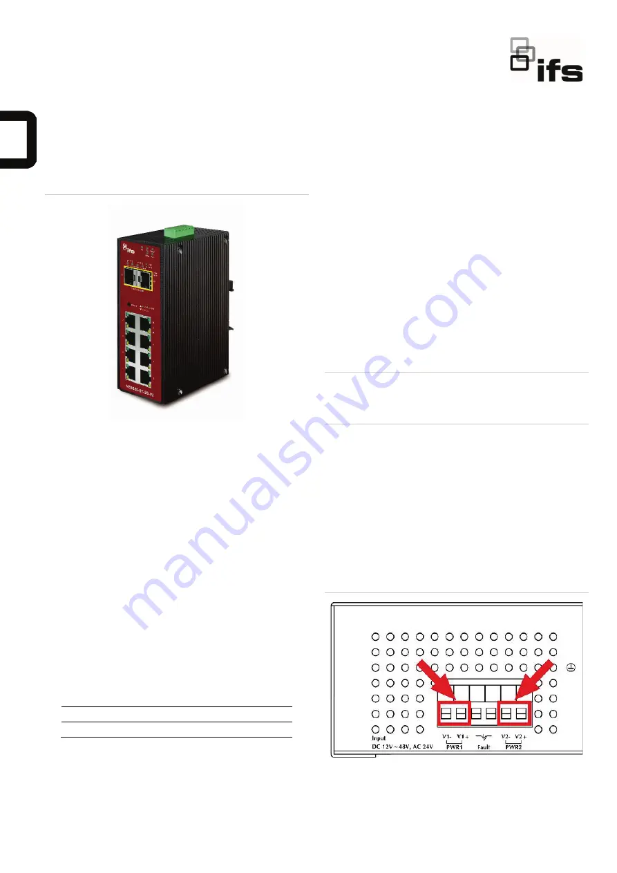 ifs NS3550-8T-2S-V2 Quick Installation Manual Download Page 1