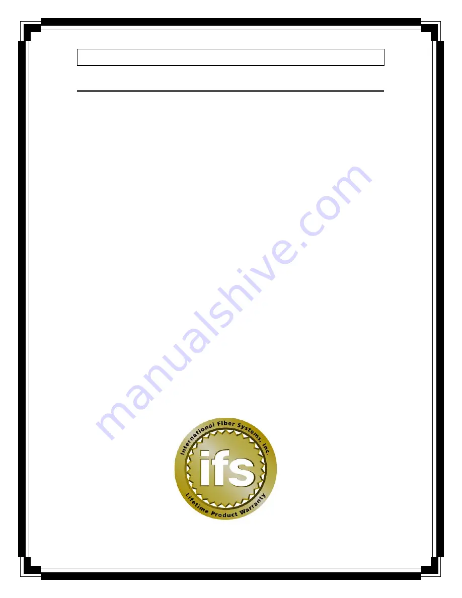 ifs VT5020 Installation/Operation Instructions Warranty Information Download Page 6