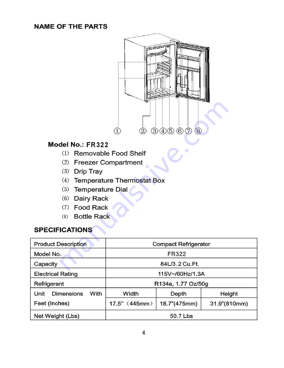 Igloo FR322 Instruction Manual Download Page 5