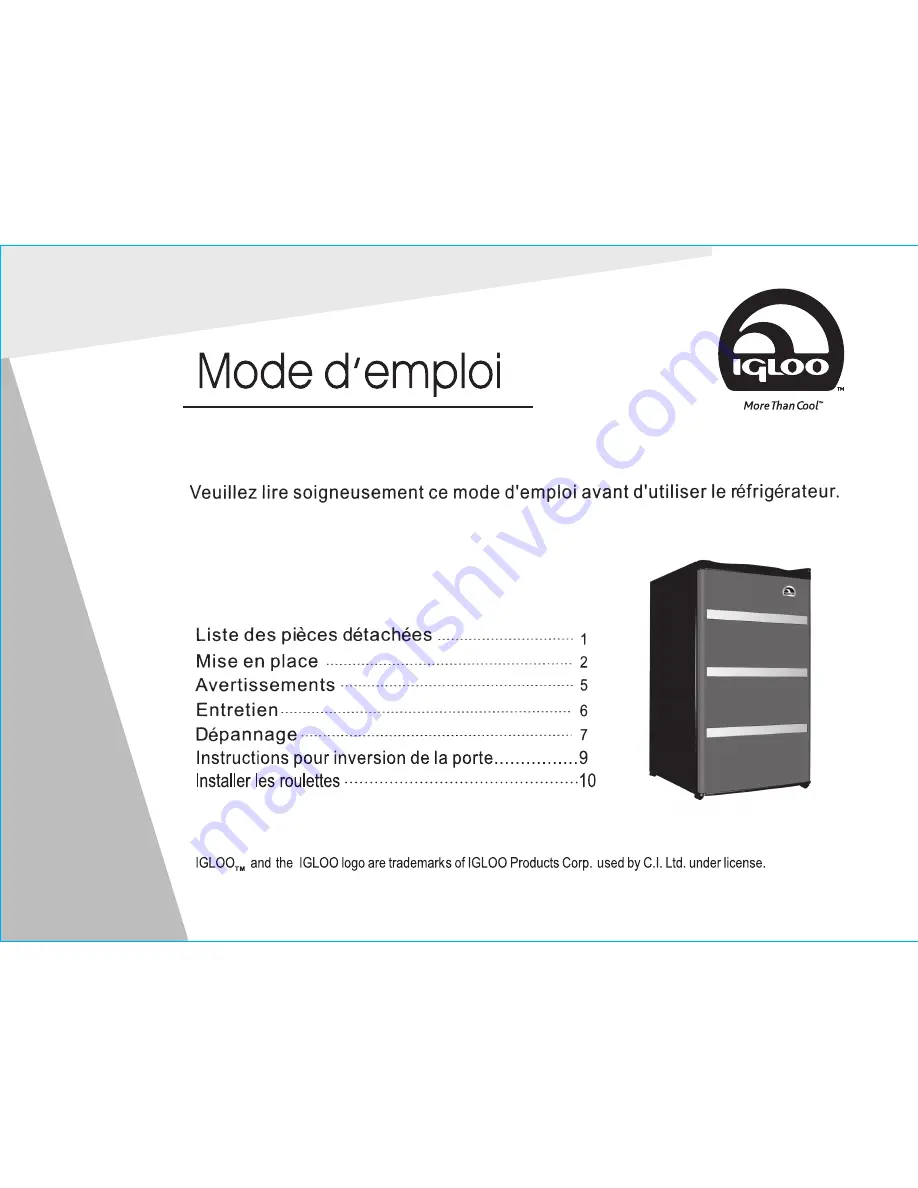 Igloo FR329 Operating Instructions Manual Download Page 13