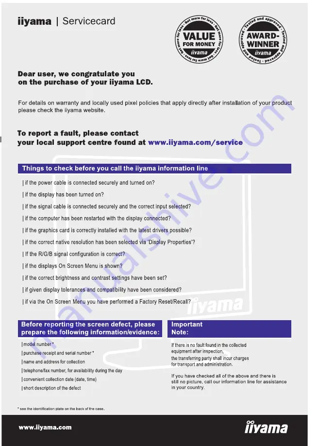 Iiyama ProLite B2280WSD User Manual Download Page 2