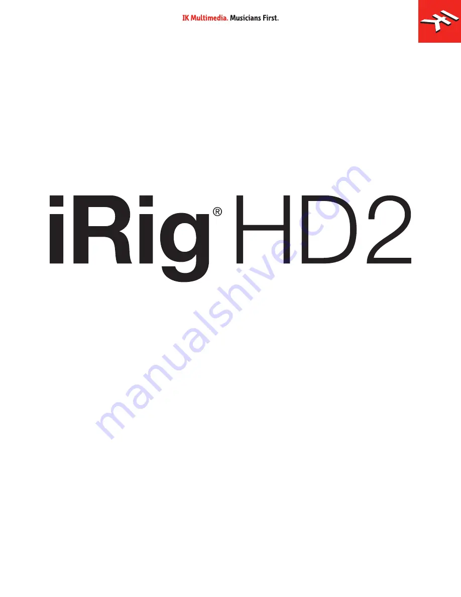 IK Multimedia iRig HD2 Скачать руководство пользователя страница 1