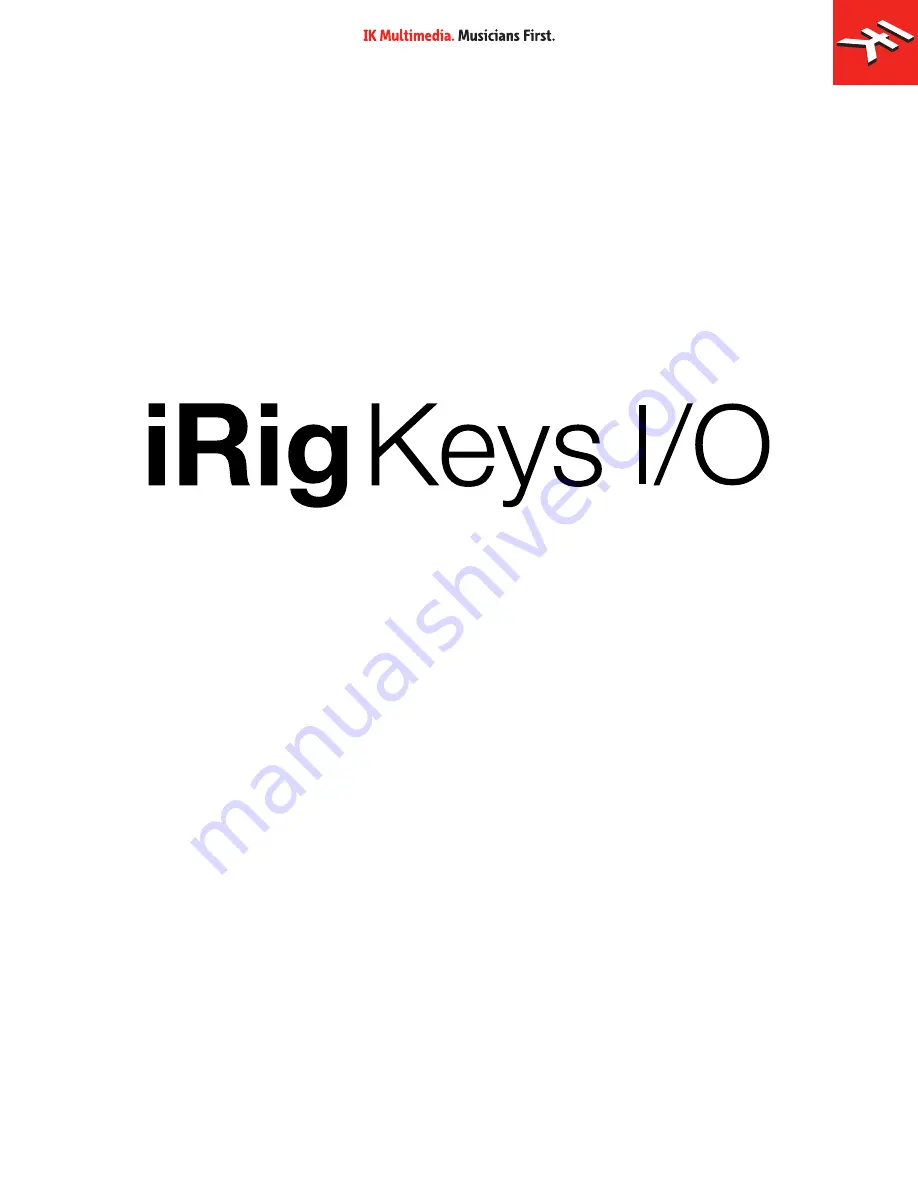 IK Multimedia iRig Keys I/O User Manual Download Page 1