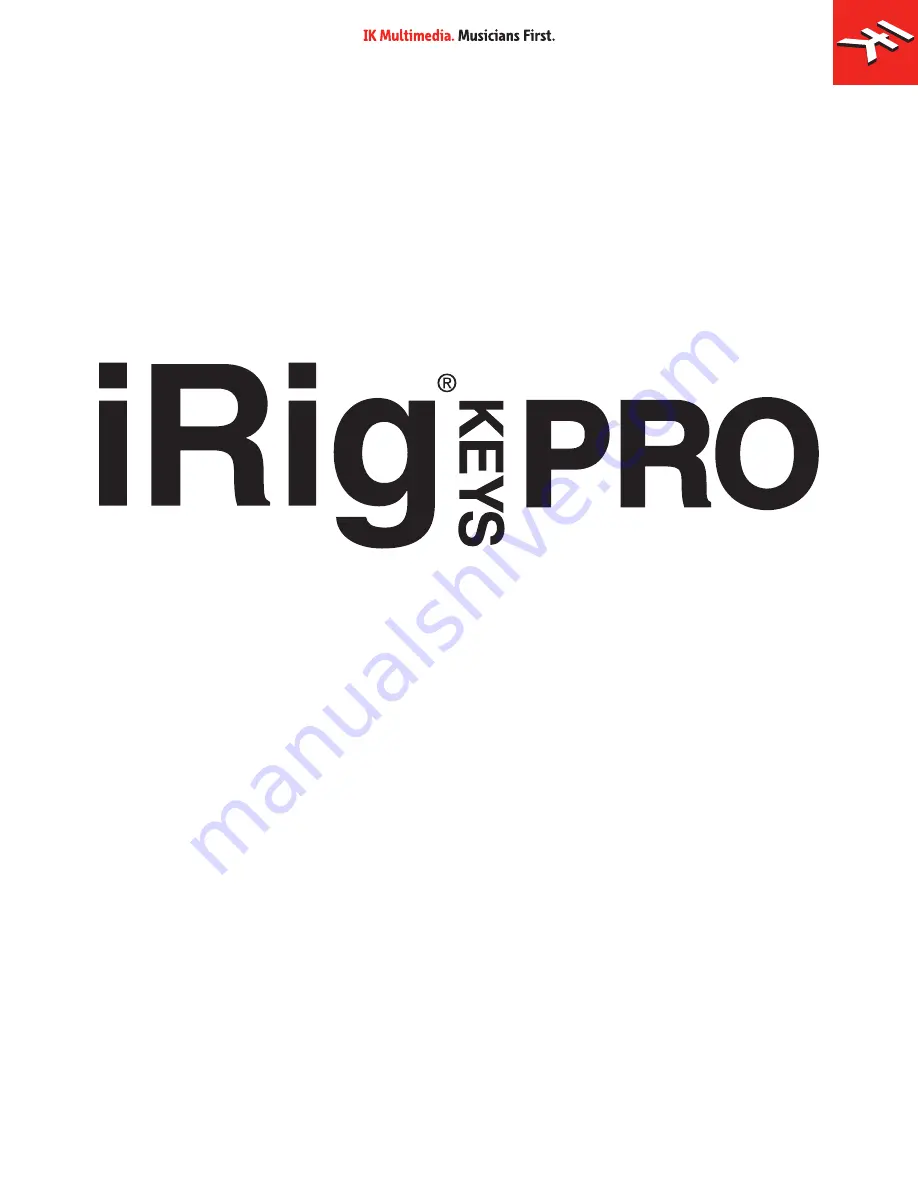 IK Multimedia iRig Keys Pro User Manual Download Page 1